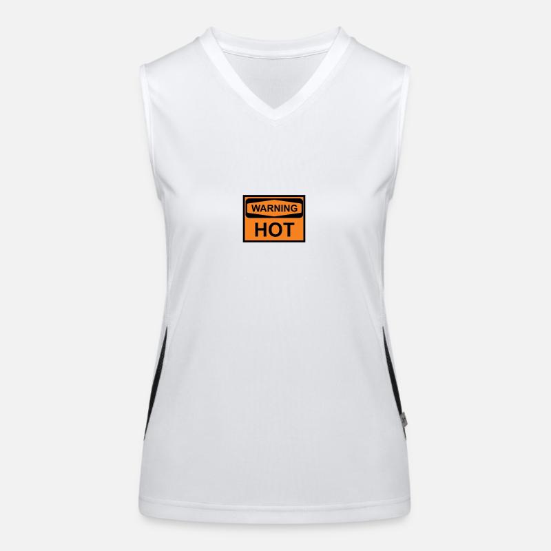 warning hot - Women's Functional Contrast Tank Top - white/black