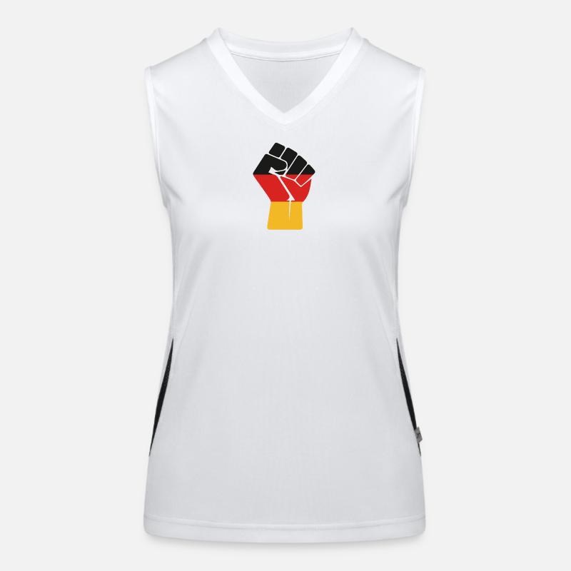 Flaggenfaust Kraft der Einheit Funktionelles Kontrast-Tank Top für Frauen