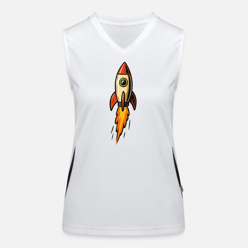 Illustration de fusée Fire Flight Débardeur respirant contrasté Femme