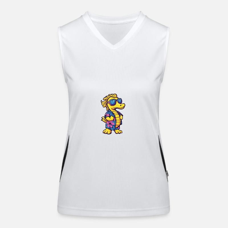 Seepferd Comic Urlaub Funktionelles Kontrast-Tank Top für Frauen