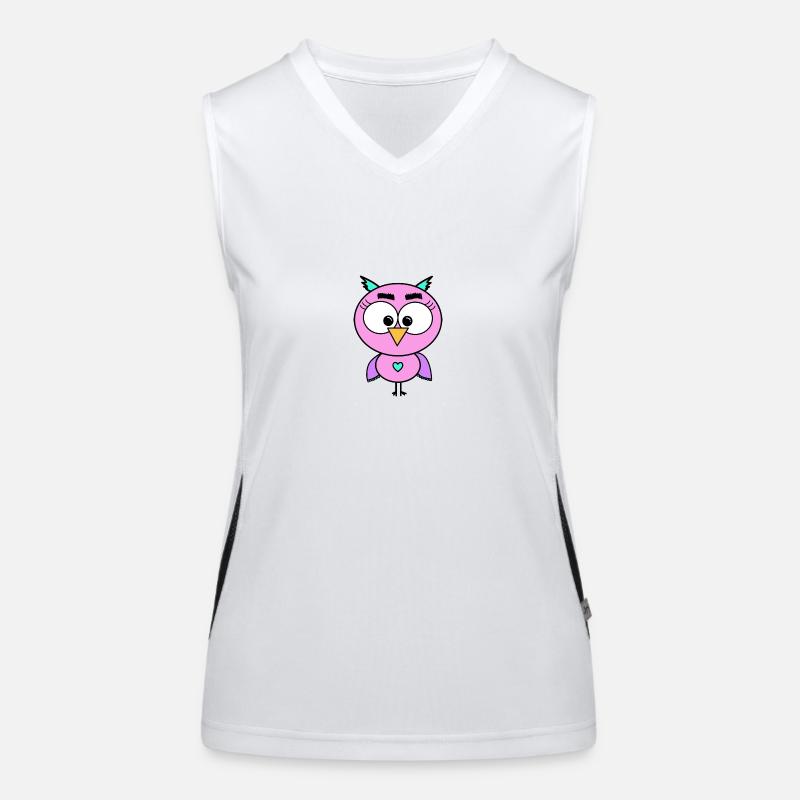 Eule Rosa Funktionelles Kontrast-Tank Top für Frauen