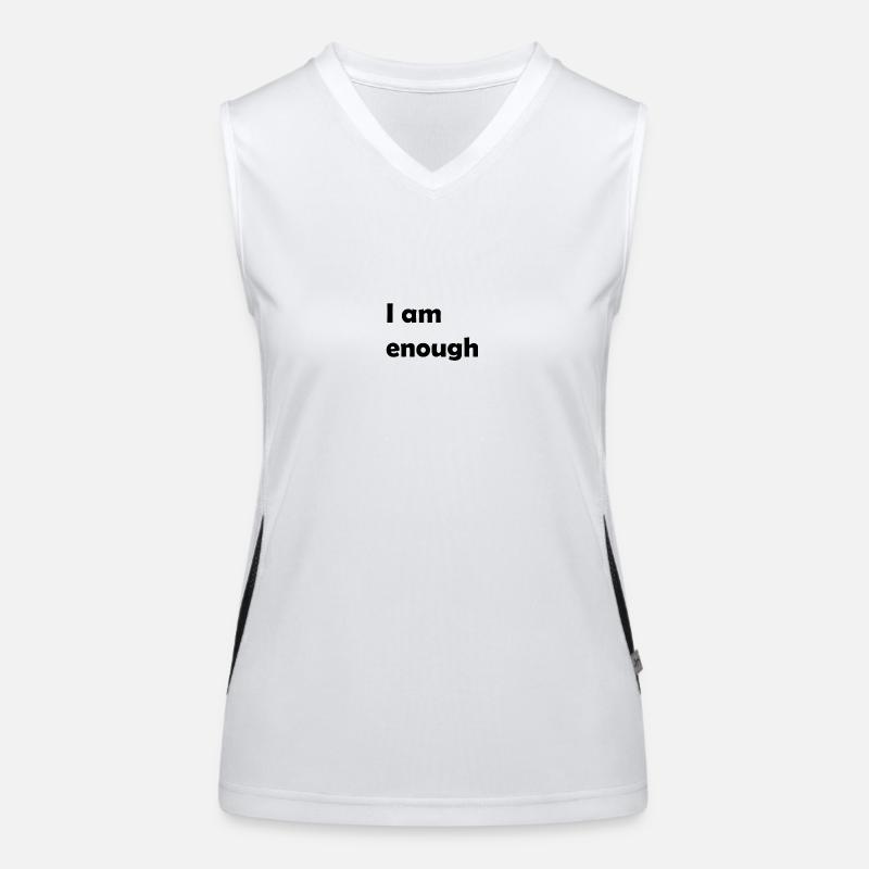 i am enough - Women's Functional Contrast Tank Top - white/black
