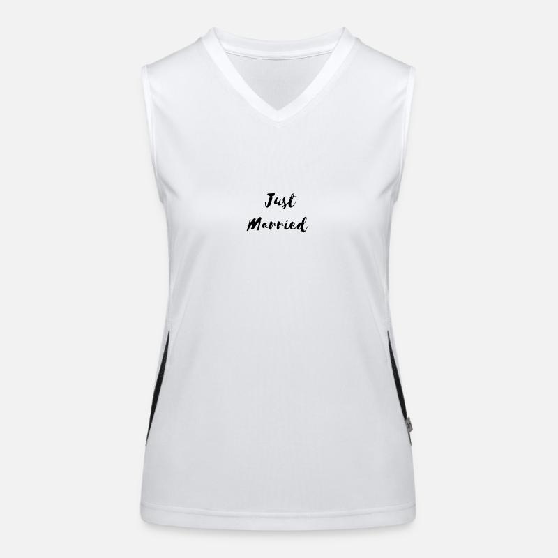 Just Married Funktionelles Kontrast-Tank Top für Frauen