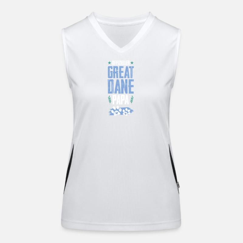great dane dog dad Women's Functional Contrast Tank Top