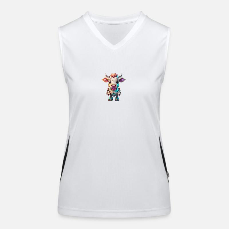 Robot Cow Women's Functional Contrast Tank Top