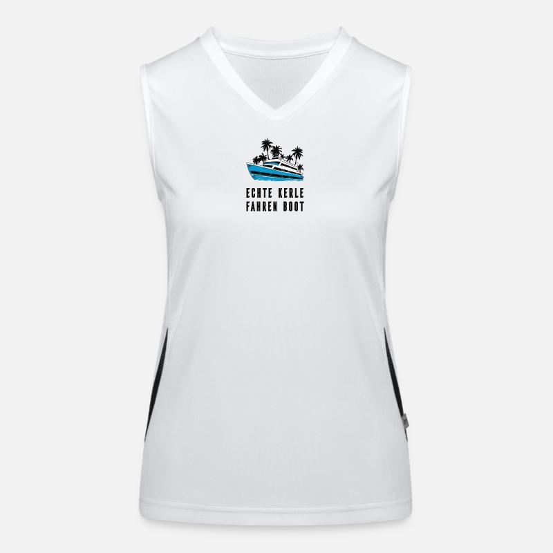 Echte Kerle fahren Boot Funktionelles Kontrast-Tank Top für Frauen
