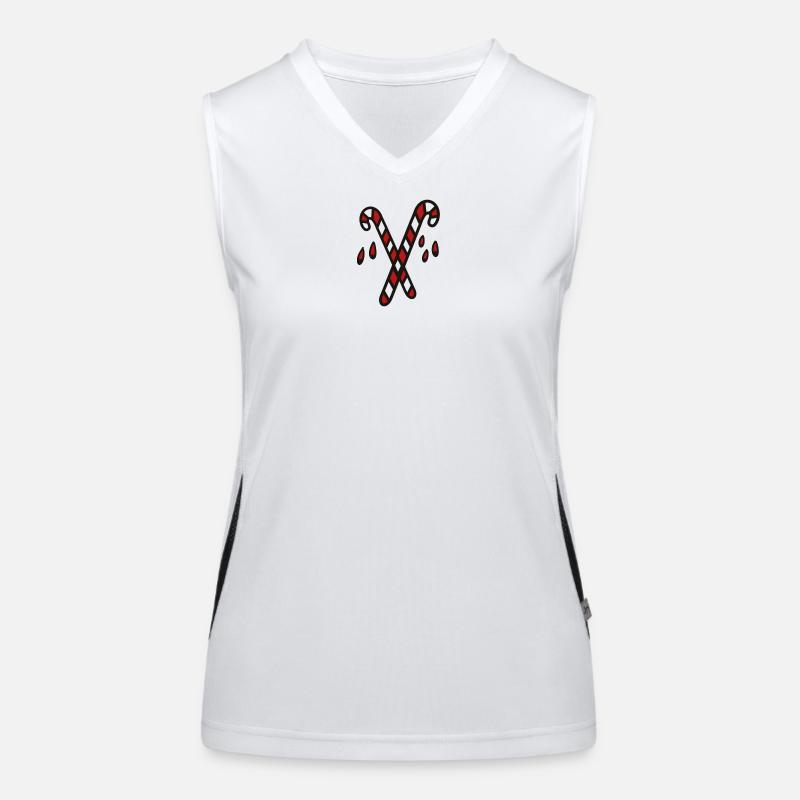 Candy Canes Crossed Candy Cane Symbol Women's Functional Contrast Tank Top