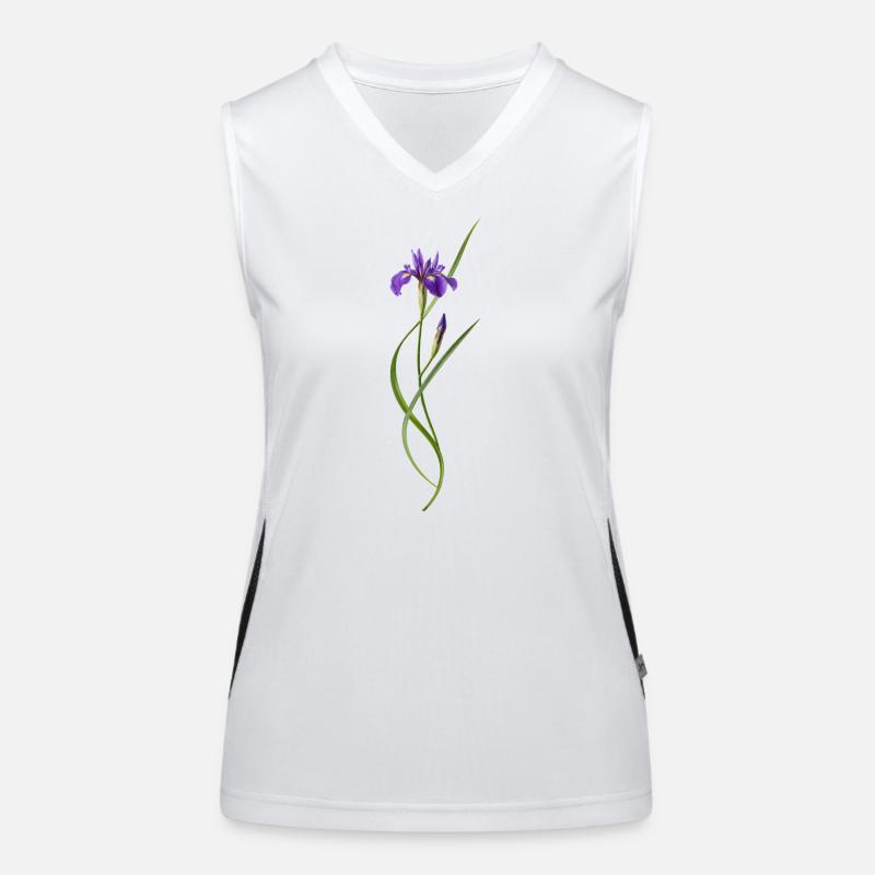Iris dans le style zen japonais Débardeur respirant contrasté Femme