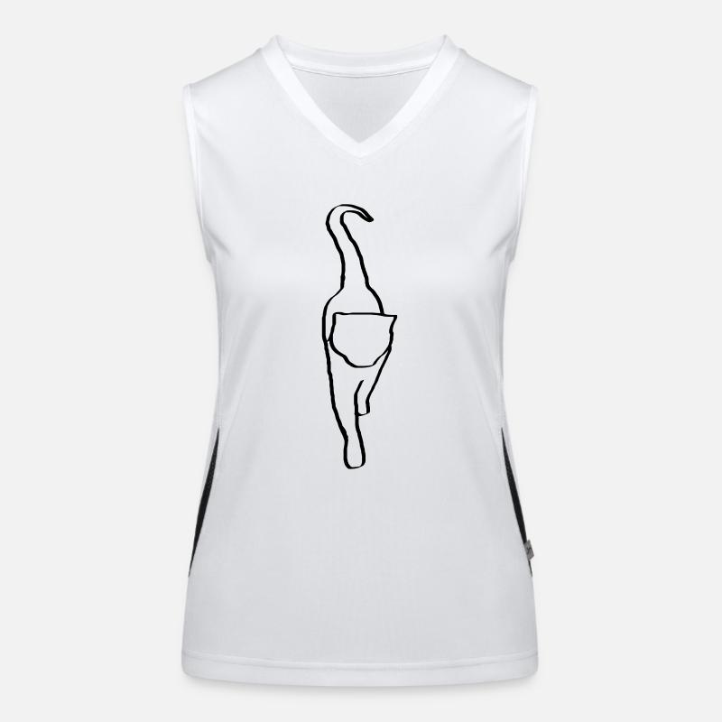 Katze Zeischnung Silhoette 1 Geschenk Funktionelles Kontrast-Tank Top für Frauen