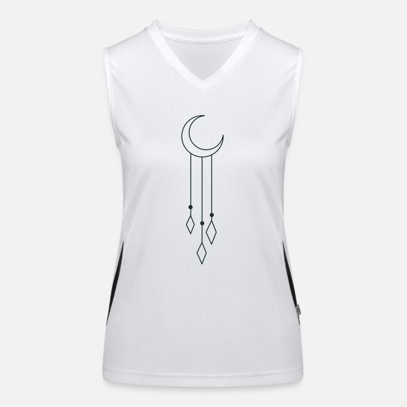 CROISSANT DE LUNE BOHO avec pendaisons Débardeur respirant contrasté Femme