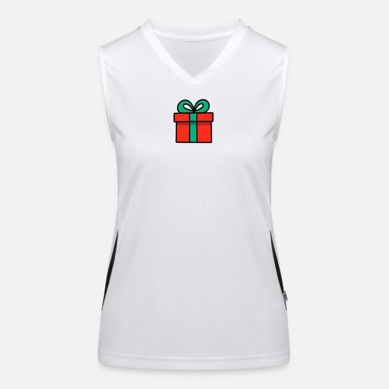 Neon Red Gift Box with Glossy Ribbon Women's Functional Contrast Tank Top