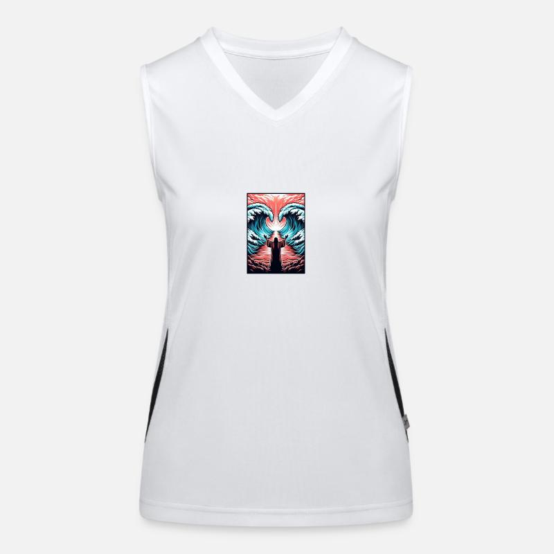 Moses teilt das Meer. Funktionelles Kontrast-Tank Top für Frauen