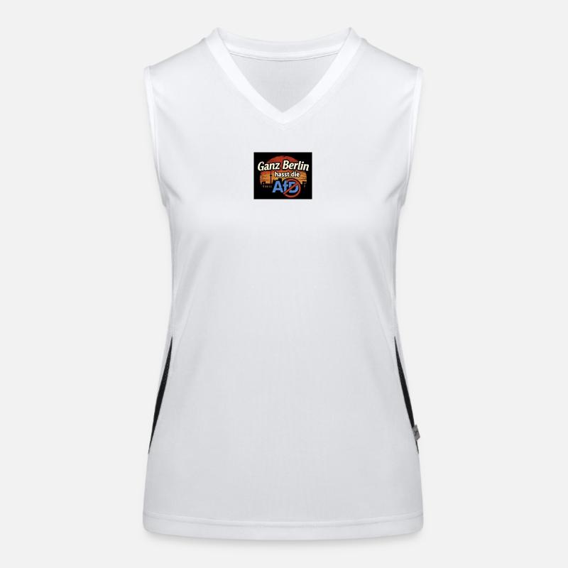 Ganz Berlin hasst die AfD Funktionelles Kontrast-Tank Top für Frauen
