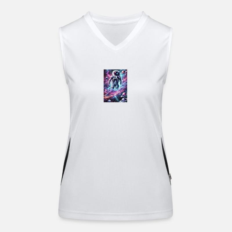 Ein Astronaut im Kosmos Funktionelles Kontrast-Tank Top für Frauen