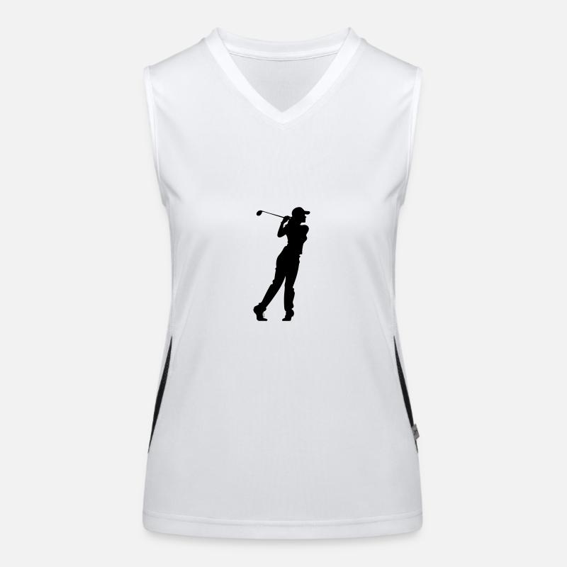 Golfer Frau Silhouette Funktionelles Kontrast-Tank Top für Frauen