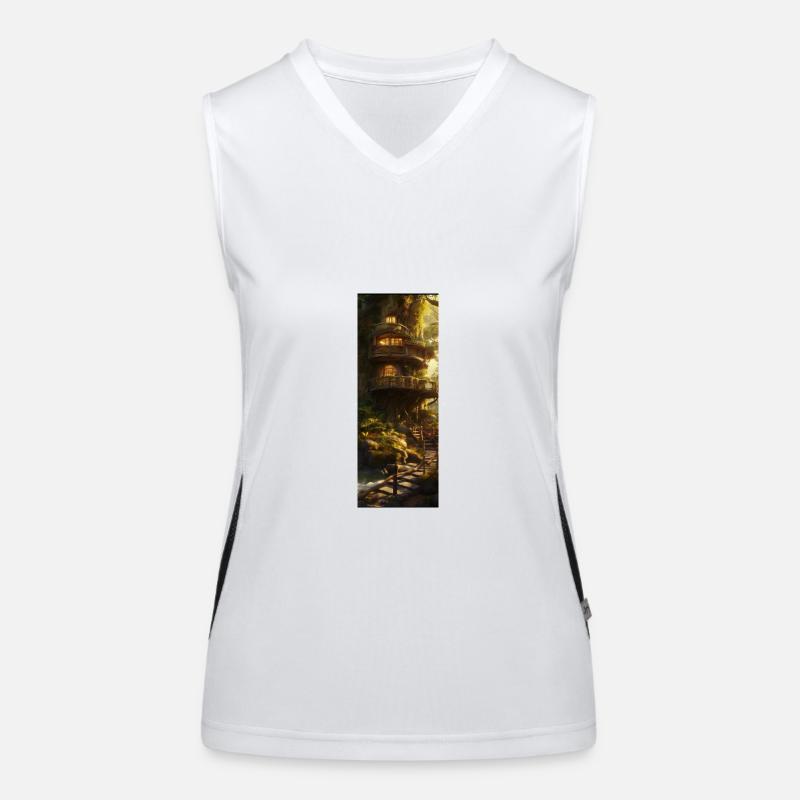 Fantasy Baumhaus Funktionelles Kontrast-Tank Top für Frauen