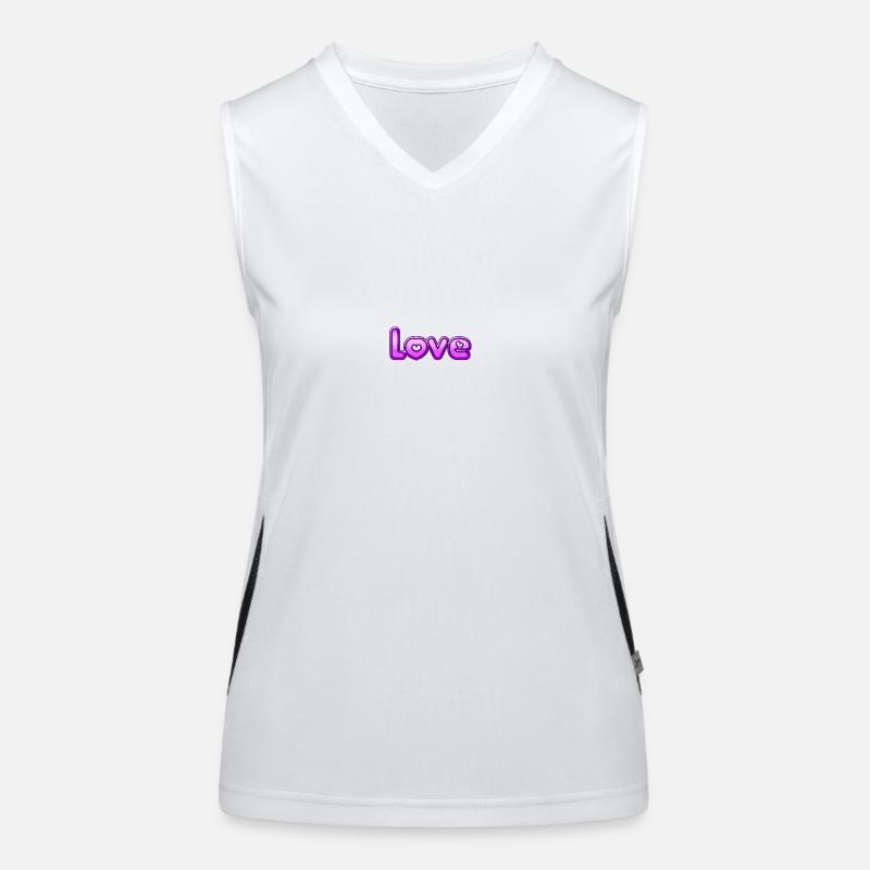 Text Love Funktionelles Kontrast-Tank Top für Frauen