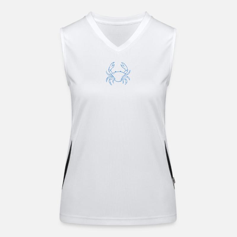 Blue Crab Line Art Women's Functional Contrast Tank Top