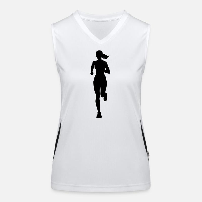 Silhouette de la coureuse marathonienne Débardeur respirant contrasté Femme