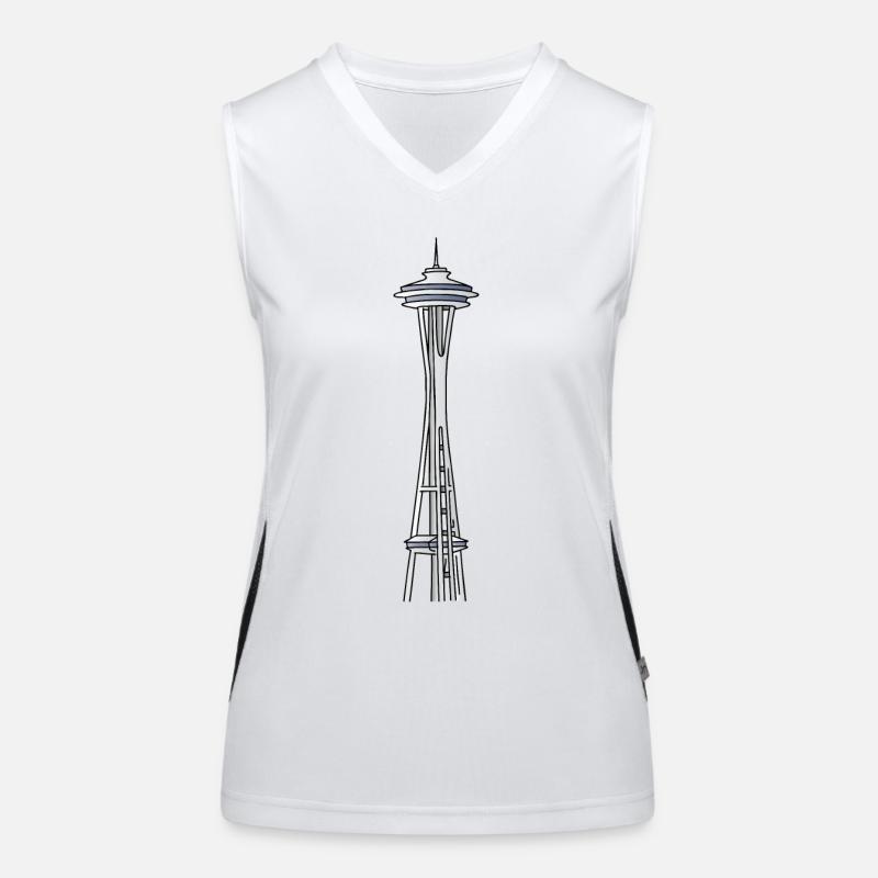 „Space Needle" à Seattle Débardeur respirant contrasté Femme