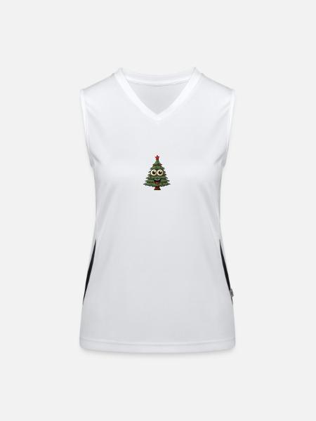 Funny Christmas Tree - Perfect Christmas Gift - Women's Functional Contrast Tank Top - white/black - Front