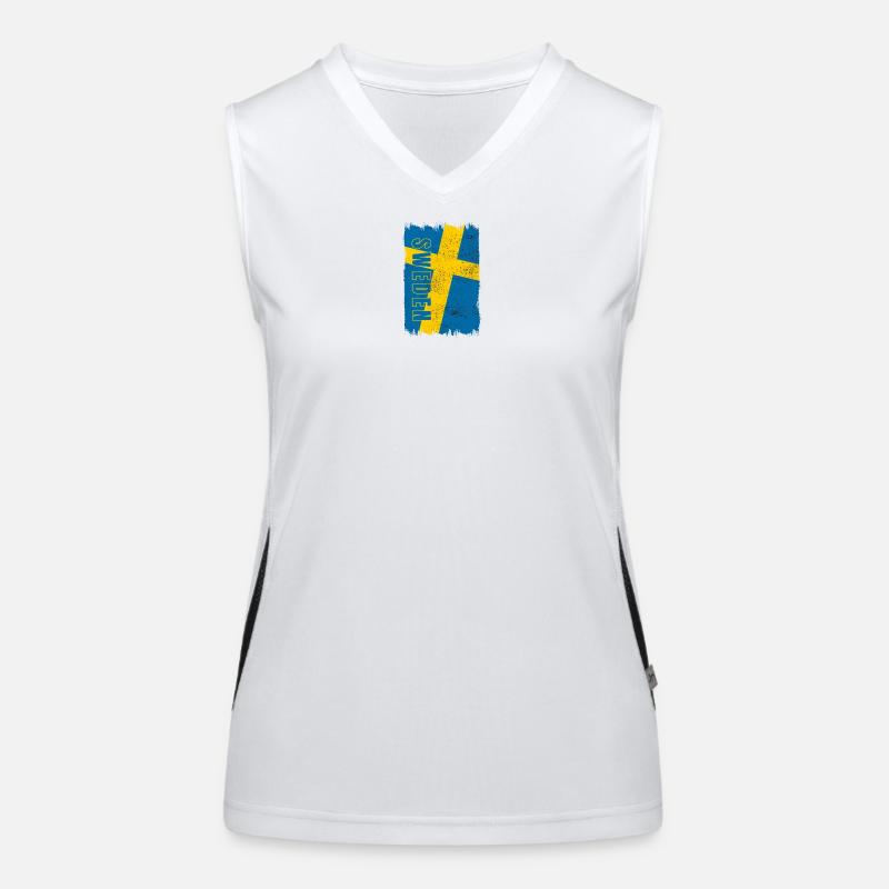 Drapeau de la Suède Débardeur respirant contrasté Femme