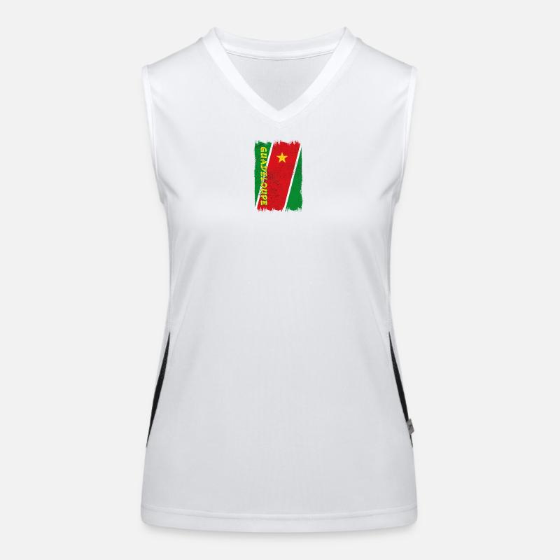 Drapeau de Guadeloupe Débardeur respirant contrasté Femme