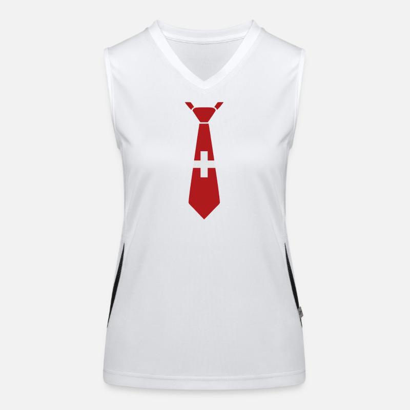 Cravate suisse – Conception du drapeau Débardeur respirant contrasté Femme