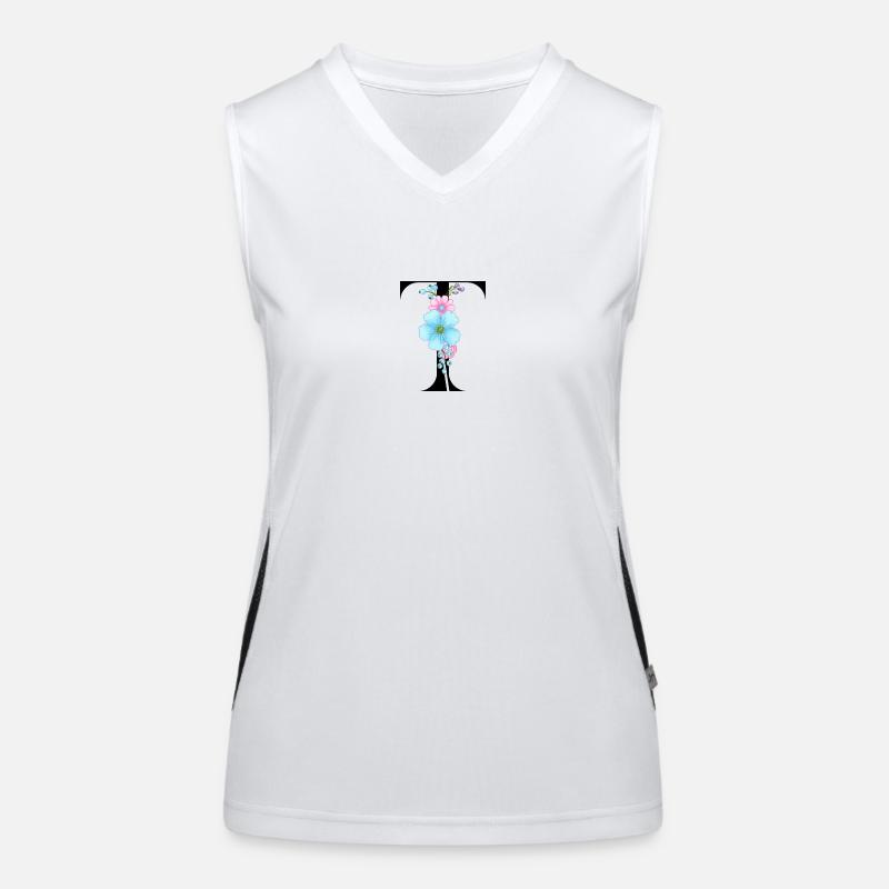 Eleganter Buchstabe 'T' mit Blumen Funktionelles Kontrast-Tank Top für Frauen