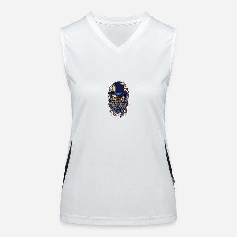 Eule - Steampunk Owl Funktionelles Kontrast-Tank Top für Frauen