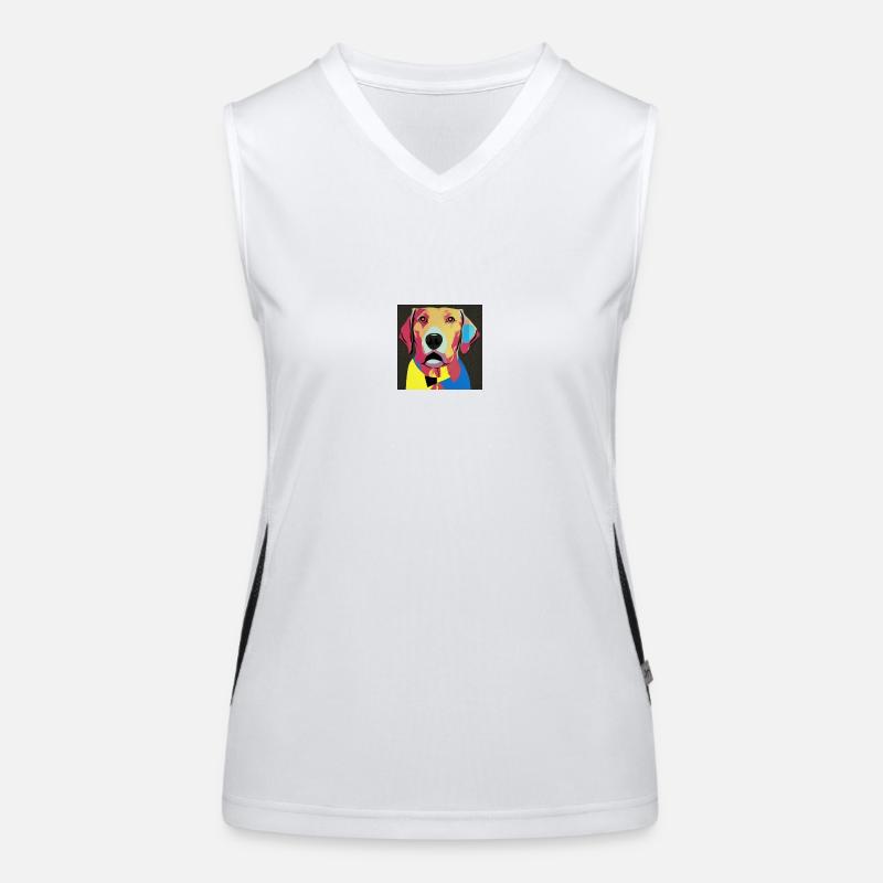 Dackel Pop Art Funktionelles Kontrast-Tank Top für Frauen