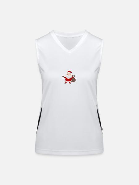 Santa Claus - Women's Functional Contrast Tank Top - white/black - Front