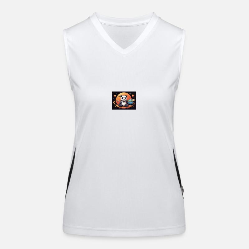 Panda im Weltraum Funktionelles Kontrast-Tank Top für Frauen