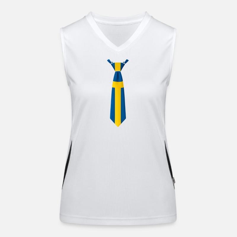 Drapeau suédois à cravate rayée Débardeur respirant contrasté Femme