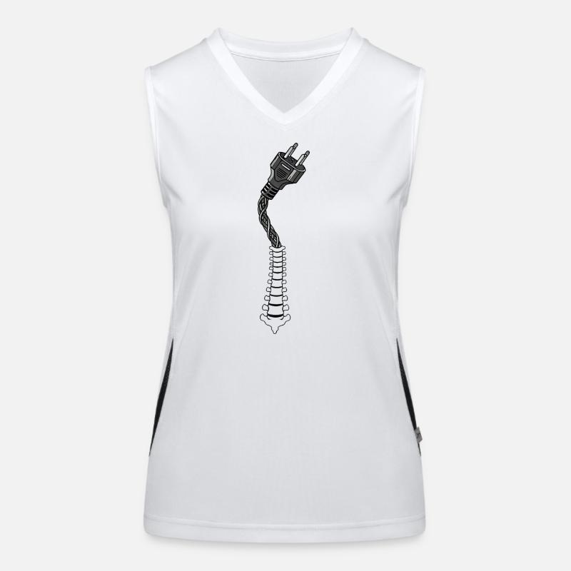 Cyborg Silhouette Spine Plug Artificial Débardeur respirant contrasté Femme