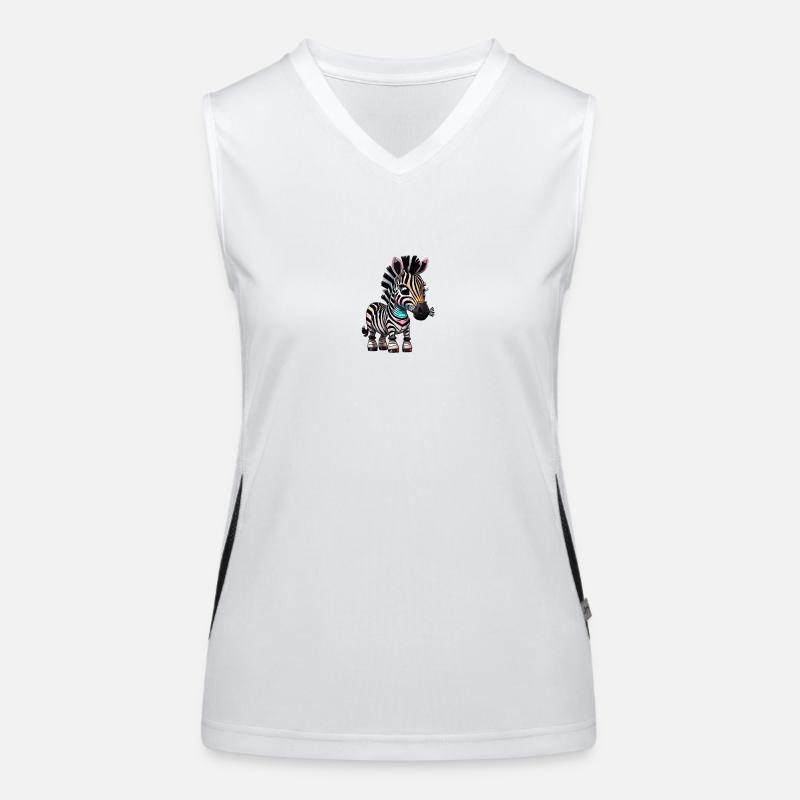 Zebra Roboter Funktionelles Kontrast-Tank Top für Frauen