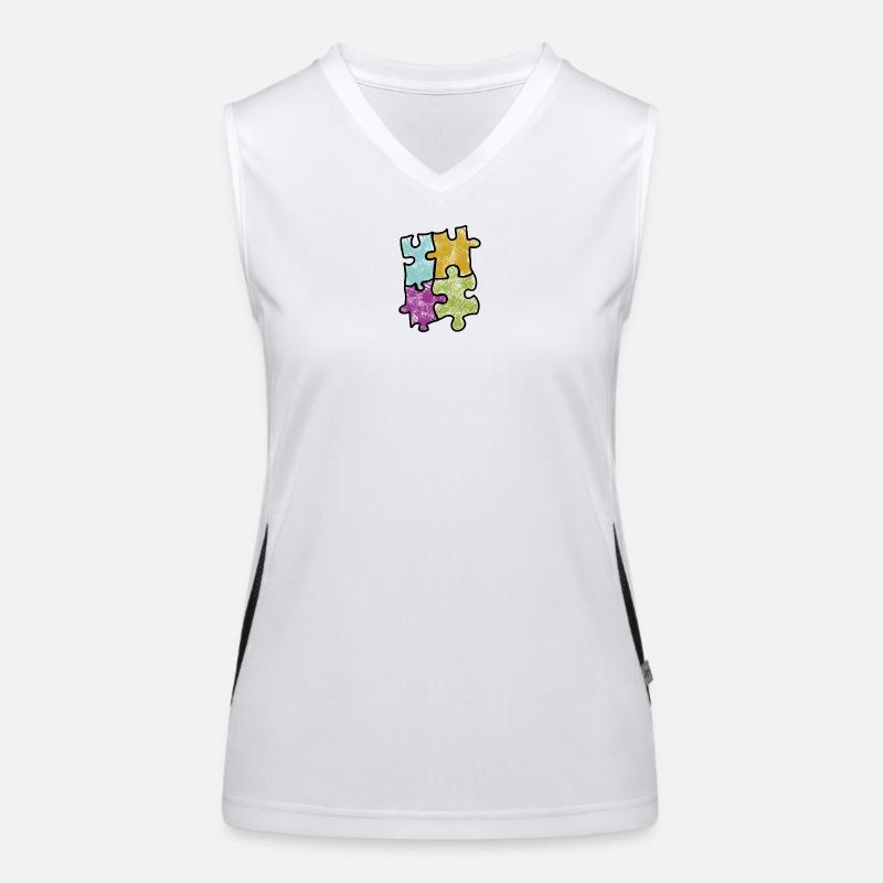 Puzzle-Design in Pastellfarben Funktionelles Kontrast-Tank Top für Frauen