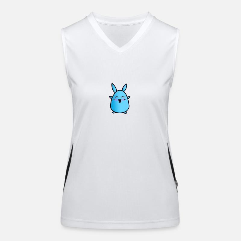 Chibi Anime Bunny Chiimo - Happy Chibuu Women's Functional Contrast Tank Top