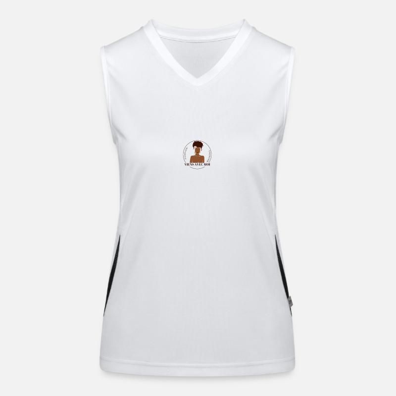 VIENS AVEC MOI - Women's Functional Contrast Tank Top - white/black