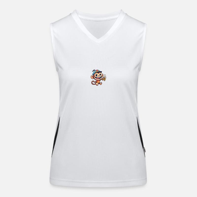 Cartoon Monkey 2 Women's Functional Contrast Tank Top