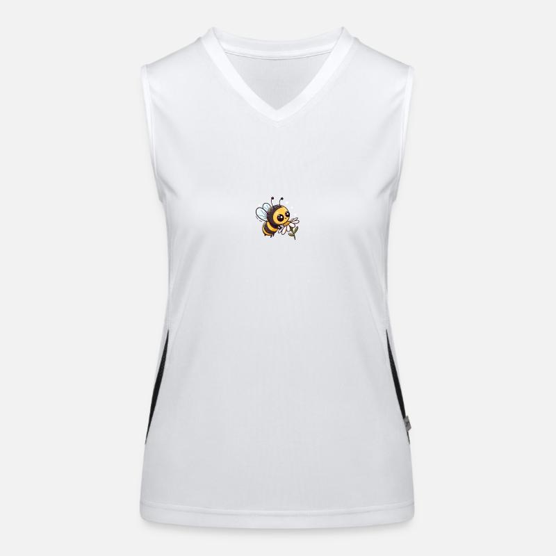 Bee Cartoon 11 Women's Functional Contrast Tank Top