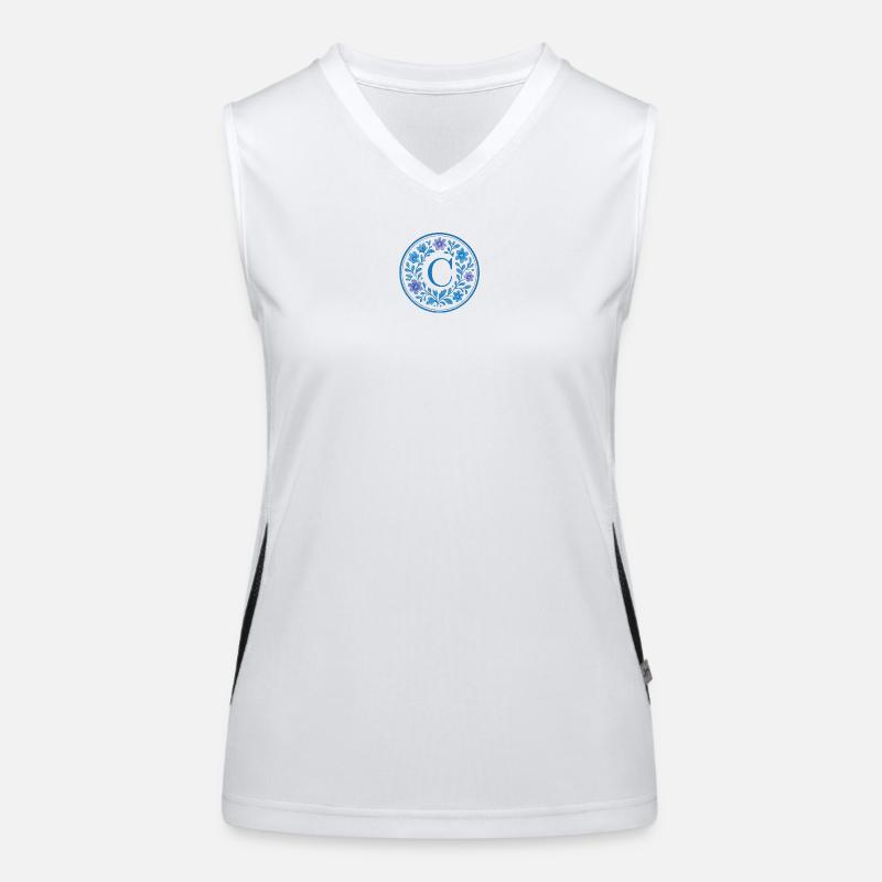 Elegant Ceramic Floral Logo - Letter C Women's Functional Contrast Tank Top