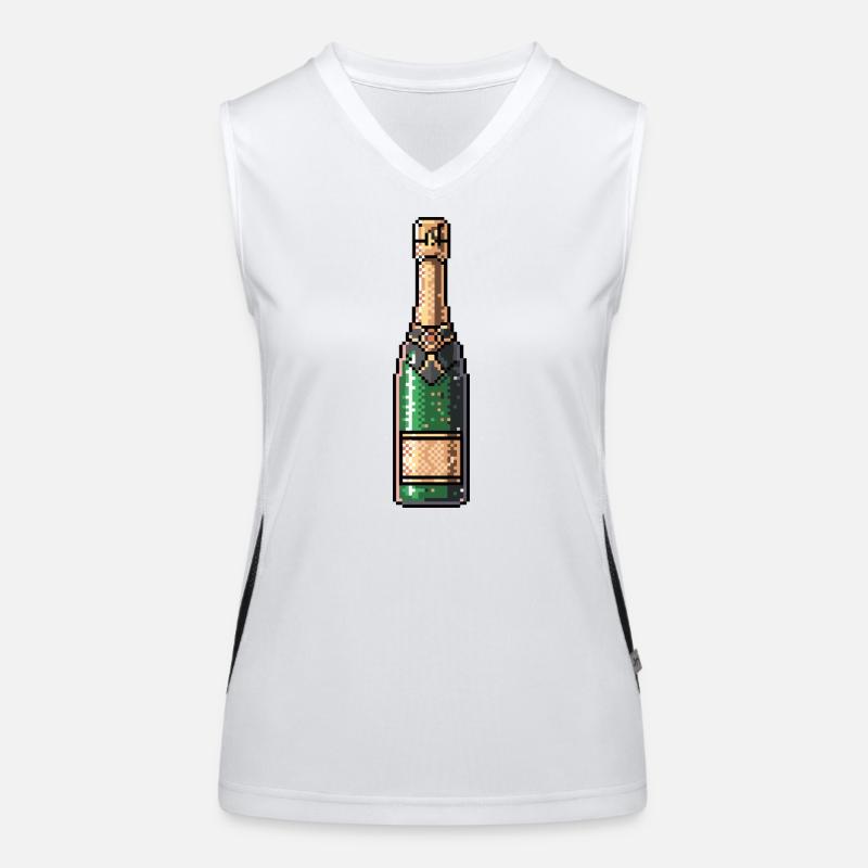 PixelChampagne Flasche Retro Funktionelles Kontrast-Tank Top für Frauen