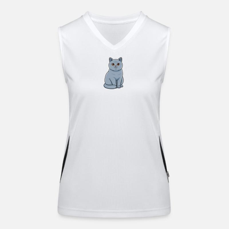 Britisch Kurzhaar Katze Haustier Funktionelles Kontrast-Tank Top für Frauen
