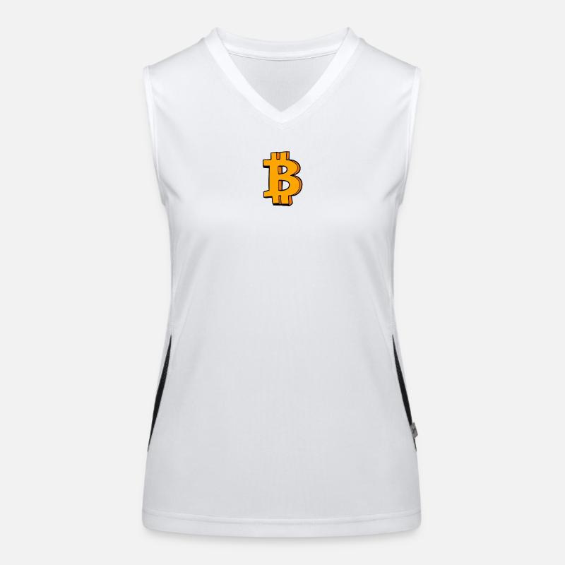 Bitcoin Symbol Funktionelles Kontrast-Tank Top für Frauen