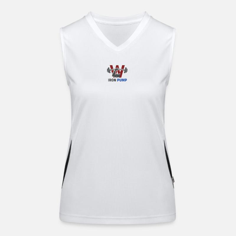 Iron Pump Krafttraining Emblem Funktionelles Kontrast-Tank Top für Frauen