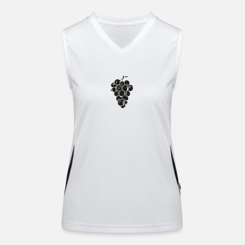 Grapes Pencil Sketch Women's Functional Contrast Tank Top