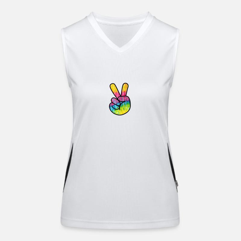 Hand Peace Funktionelles Kontrast-Tank Top für Frauen