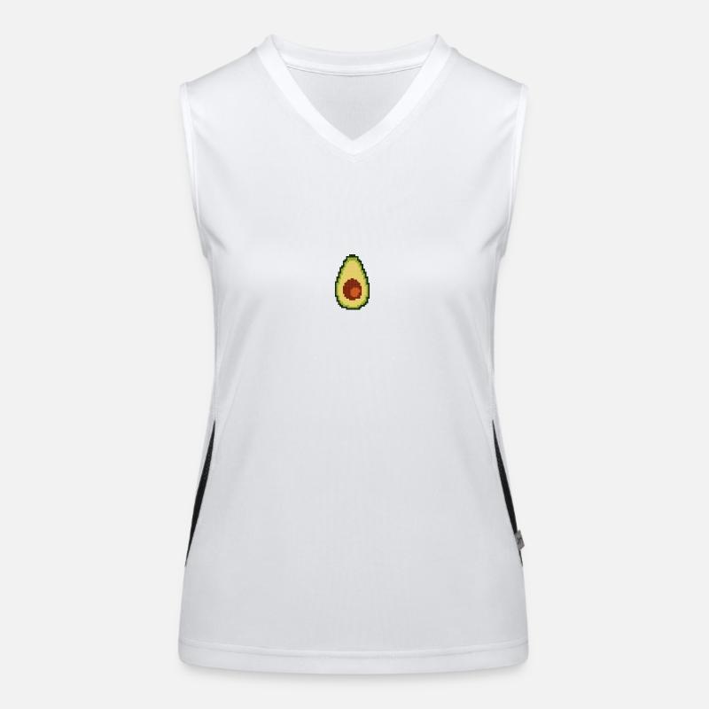 Pixel Avocado Klein Funktionelles Kontrast-Tank Top für Frauen
