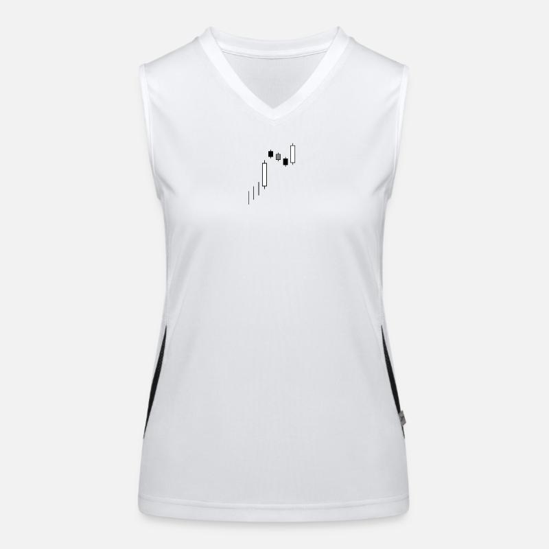Minimalistischer Candlestick-Chart-Handel an der Börse Funktionelles Kontrast-Tank Top für Frauen